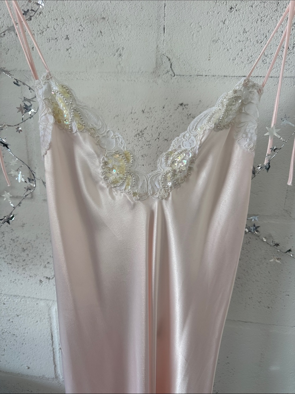 Vintage Bridal The Jessica Lynn Collection Silky Lace-Trim Slip Nightgown - - Picture 3 of 12